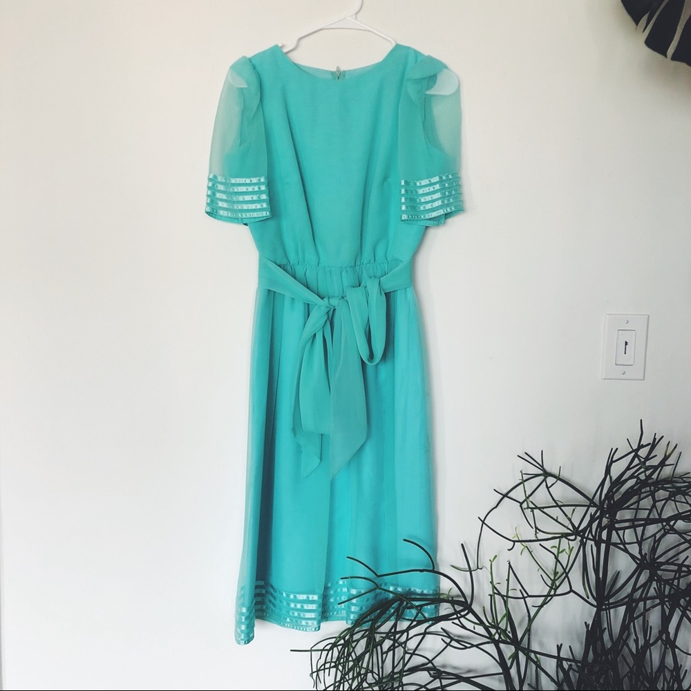Vintage Teal Day Dress